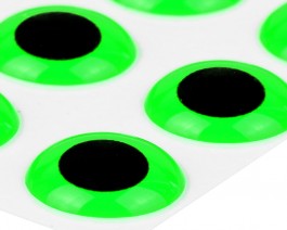 3D Epoxy Eyes, Fluo Green, 4 mm